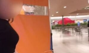 Flashing tits on shopping mall