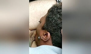 Ebony Milf Sucks White Dick In The Car