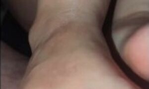 Highlight of a Footjob Session by a Beautiful Woman and Intersex Man
