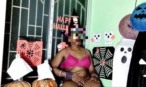 Stepmom make wish stepson fuck on this Halloween - hindi voice