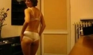 Hot mature wife stripping in bedroom