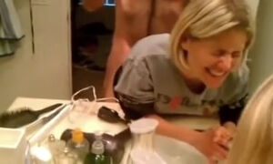 Doggy in the bathroom pain deep