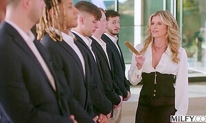 Strict Headmistress Gets Dped In Airtight Gangbang