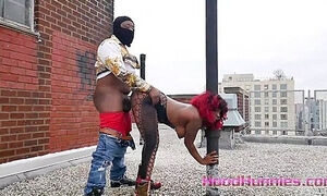 Big Booty Nympho Fucks On The Roof