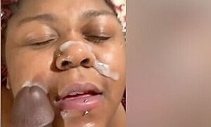 Big Titty Queen Works Hard For Facial