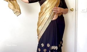Horny Indian Saree Seduction -  Solo Boobs Pleasure - Wife Ready to be fucked hard