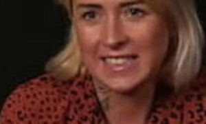 CFNM amateur tattooed MILF sucks and wanks hard dick